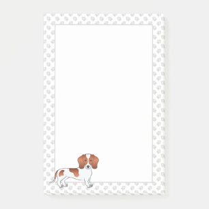 Bloco De Notas Casaco Dachshund Cartoon Cão e patas com canas sua