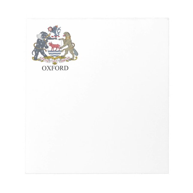 Bloco De Notas Casaco de armas de Oxford (Frente)