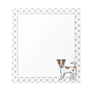Bloco De Notas Casaco Parson Russell Terrier, Branco E Tan Rough