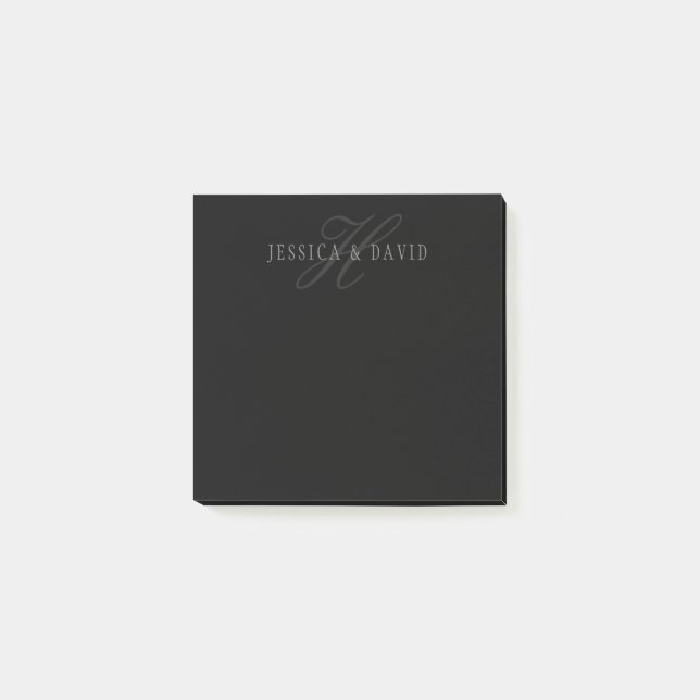 Bloco De Notas Casais Nomes e Sobrenome Monograma (Frente)