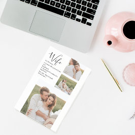 Bloco De Notas Casal Collage Foto e Esposa Romântica Adorável Pre