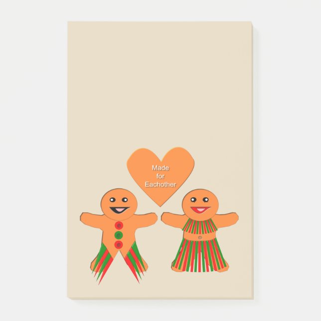 Bloco De Notas Casal de pão de Natal bonito (Frente)