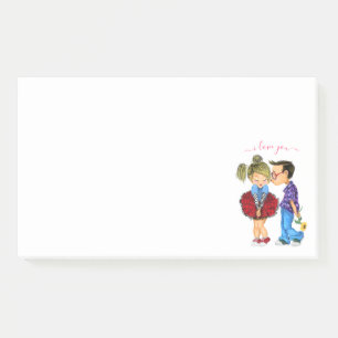 Bloco De Notas Casal Romântico - Amor - Beijo - Eu Te Amo