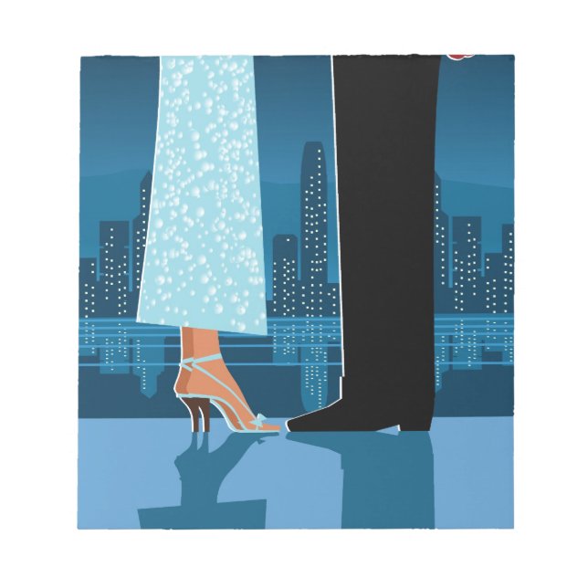 Bloco De Notas Casal romântico na cidade (Frente)