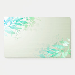 Bloco De Notas Casamento Botânico de Folhas de Aquarela Verde Flo