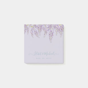 Bloco De Notas Casamento de Jardim Floral de Purple Wisteria Sage