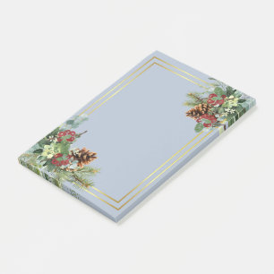 Bloco De Notas Casamento de Pinus de Berries Vermelhos