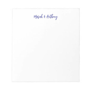 Bloco De Notas Casamento Elegante Criativo Clássico Azul Branco