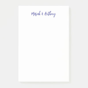 Bloco De Notas Casamento Elegante Criativo Clássico Azul Branco
