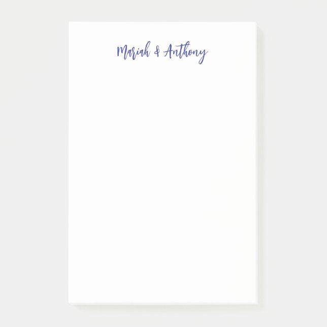 Bloco De Notas Casamento Elegante Criativo Clássico Azul Branco (Frente)