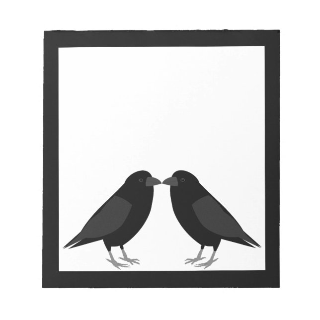 Bloco De Notas Casamento Gótico Beijando Ravens (Frente)