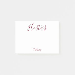 Bloco De Notas Casamento Hostess White e Burgundy