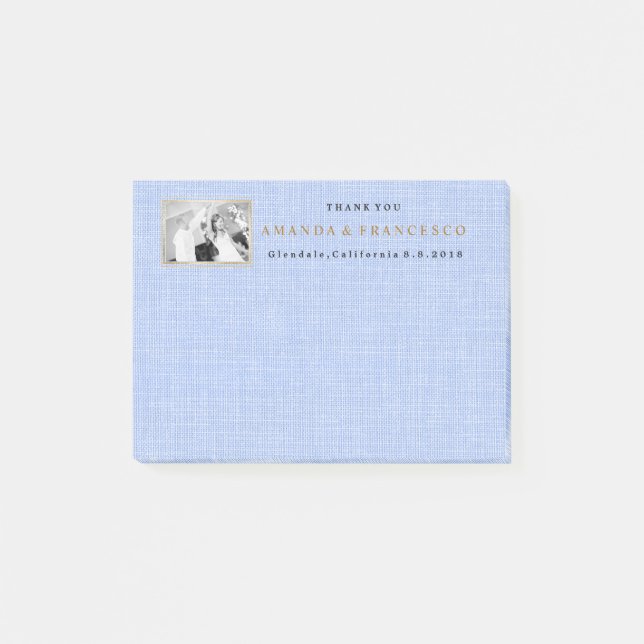 Bloco De Notas Casamento Obrigado Presente Cinza Burlap (Frente)