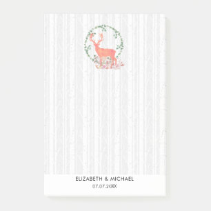 Bloco De Notas Casamento Rustic Reindeer Boho Watercolor