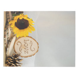 Bloco De Notas Casamento Rustic Sunflower Woodland