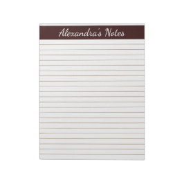 Bloco De Notas Castanho de Chocolate Elegante 8,5x11 - Letra Pers