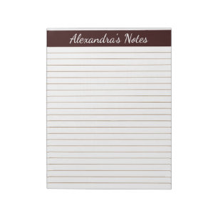 Bloco De Notas Castanho de Chocolate Elegante 8,5x11 - Letra Pers