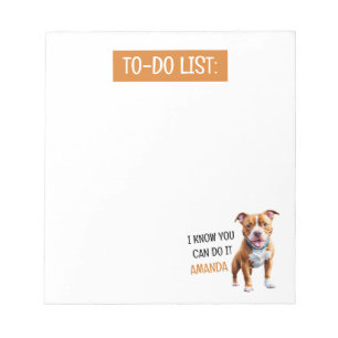 Bloco De Notas Castanho Engraçado Pit Tbull To Do List