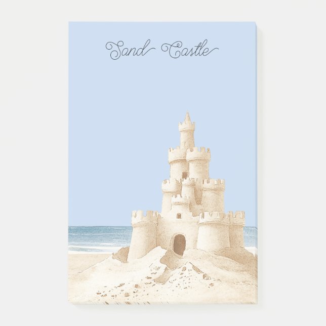 Bloco De Notas Castelo de Areia de Creme da Praia do Céu Azul (Frente)