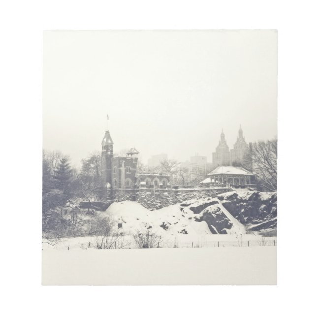Bloco De Notas Castelo de Belvedere no inverno no Central Park (Frente)