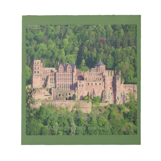 Bloco De Notas Castelo de Neuschwanstein Frankfurt & Citação Alem (Frente)