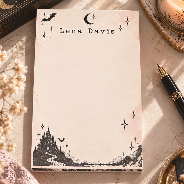 Bloco De Notas Castelo Gótico Celestial Lua e Estrelas (Criador carregado)