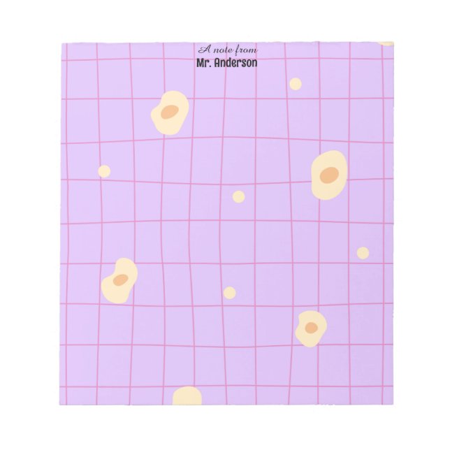 Bloco De Notas Casual Lines Purple Teacher Notepad (Frente)