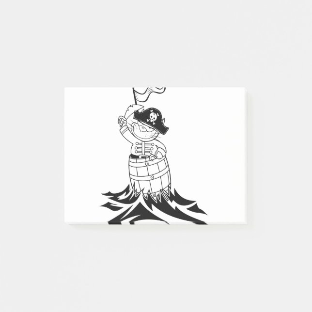 Bloco De Notas Cat Barrel Sea The Waves Pirata Flag Viagem (Frente)