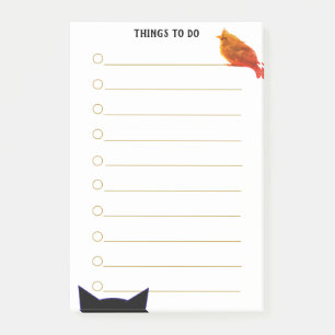 Bloco De Notas Cat & Bird Personalizadas Coisas A Fazer