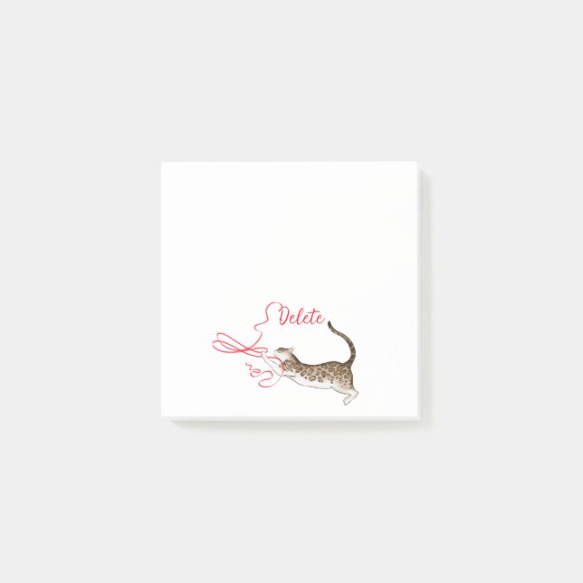 Bloco De Notas Cat com Mensagem de Friso Postar Notas de Ti (Frente)