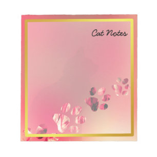 Bloco De Notas Cat Paw Personaliza Impressões De Laranja Para Pás