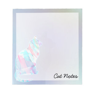 Bloco De Notas Cat Watercolor Rainbow Animal para Cat Lovers