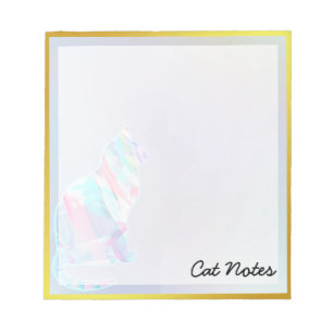 Bloco De Notas Cat Watercolor Rainbow Animal para Cat Lovers