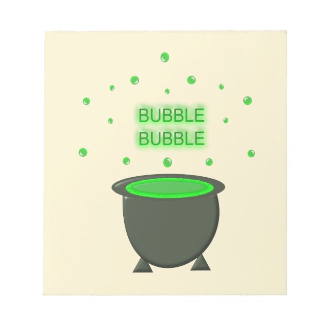 Bloco De Notas Cauldron e Bubbling Green Brew Halloween (Frente)