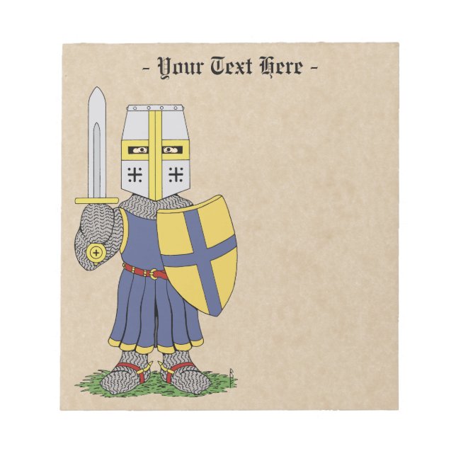 Bloco De Notas Cavaleiro medieval bonito (Frente)
