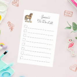 Bloco De Notas Cavalo Castanho Fofo Roteiro de Tarefas para Crian