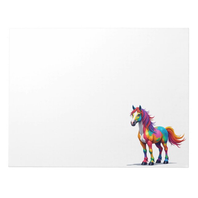 Bloco De Notas Cavalo Colorido (Frente)