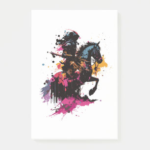 Bloco De Notas Cavalo de cavalaria de guerra na aquarela
