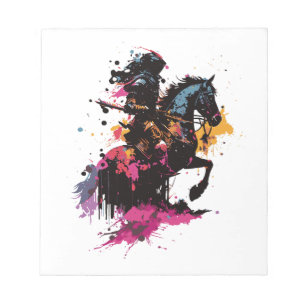 Bloco De Notas Cavalo de cavalaria de guerra na aquarela