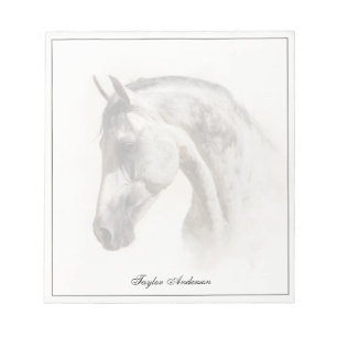 Bloco De Notas Cavalo Equestre Lusitano Elegante Nome Personaliza
