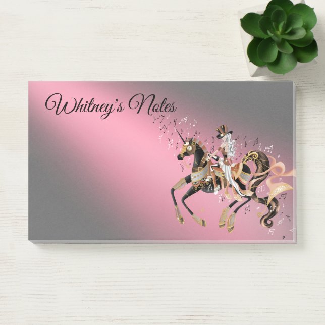 Bloco De Notas Cavalo Mecânico Steampunk e Rosa-Dama (Escritótio)