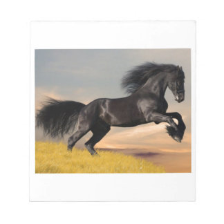 Bloco De Notas cavalo preto no deserto