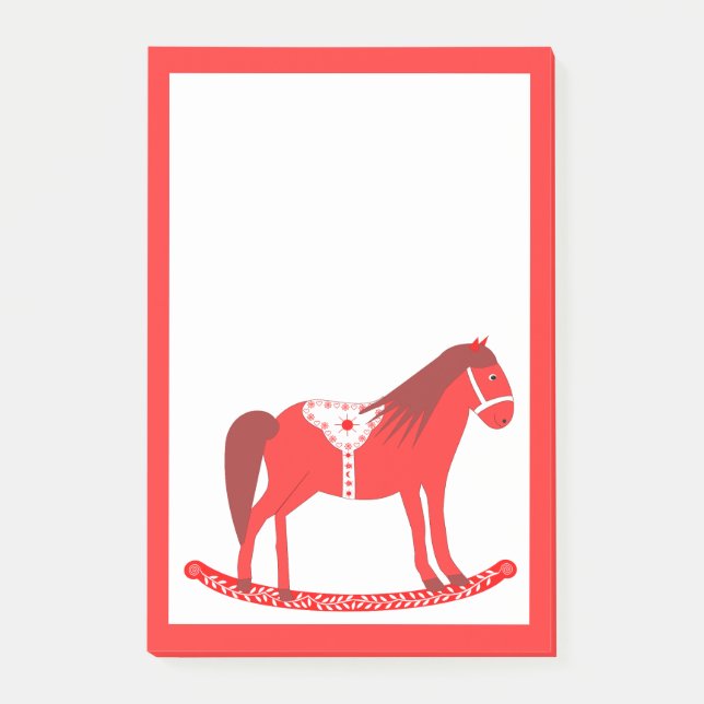 Bloco De Notas Cavalo Rocco de Natal escandinavo (Frente)