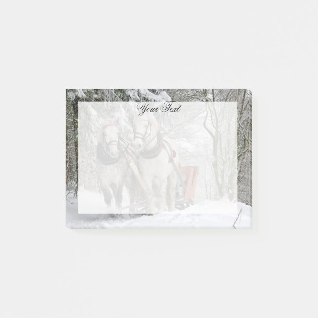 Bloco De Notas Cavalos de Tração Natal Personalizado (Frente)