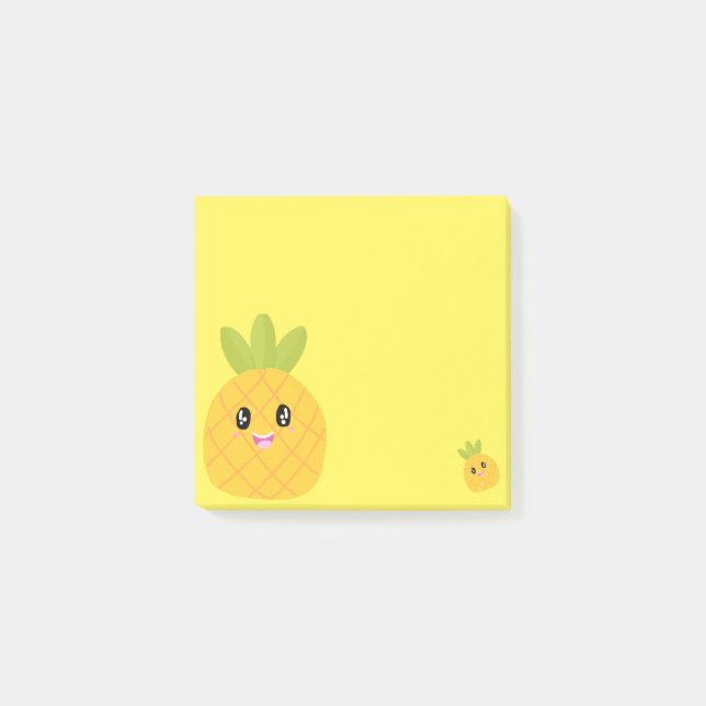 Bloco De Notas Cawaii amarelo-abacaxi (Frente)