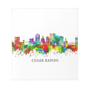 Bloco De Notas Cedar Rapids Iowa Skyline