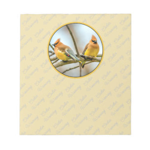 Bloco De Notas Cedar Waxwing - Foto Original