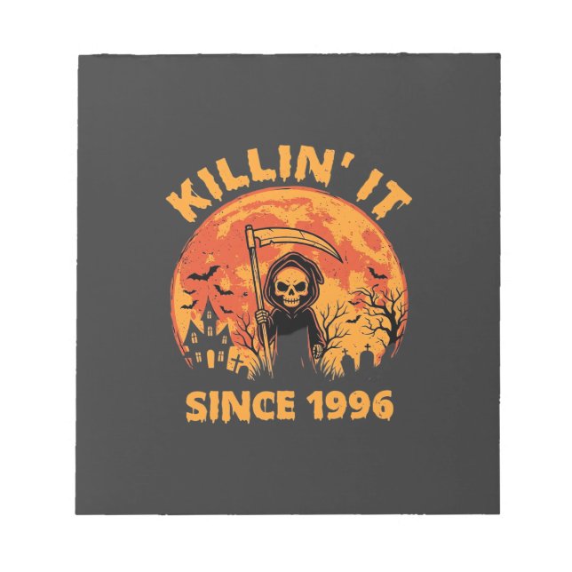 Bloco De Notas Ceifador de Halloween Desde 1996 Design de Anivers (Frente)