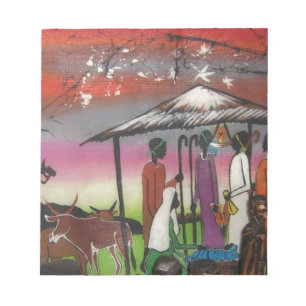 Bloco De Notas Cena africana da natividade do Natal