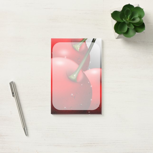 Bloco De Notas Cerejas com gotas de areia (Escritótio)